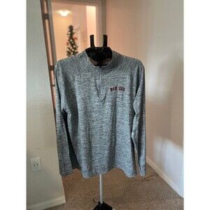 Boston Red Sox MLB Baseball Gray 1/4 Zip Pullover Men’s Size XL